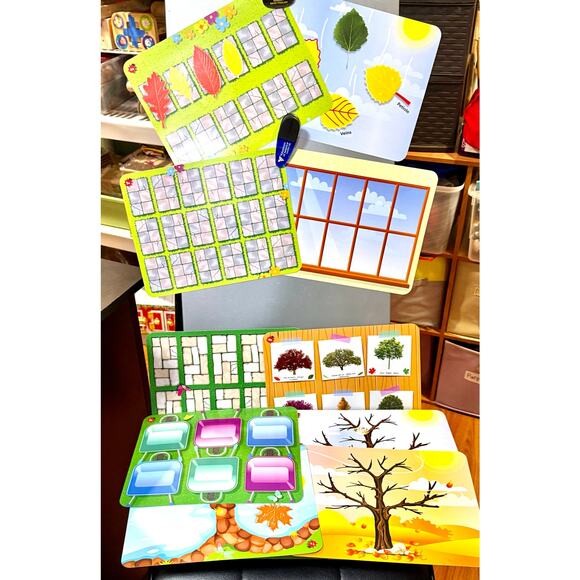 Sensory Leaves Math Activity Set Pattern Play Shape Puzzle Math Counters Sorting - Picture 2 of 6